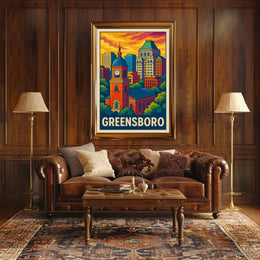 Greensboro Cityscape Poster