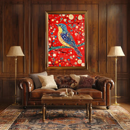 Vibrant Bird Poster Dotted Wonderland Art Print