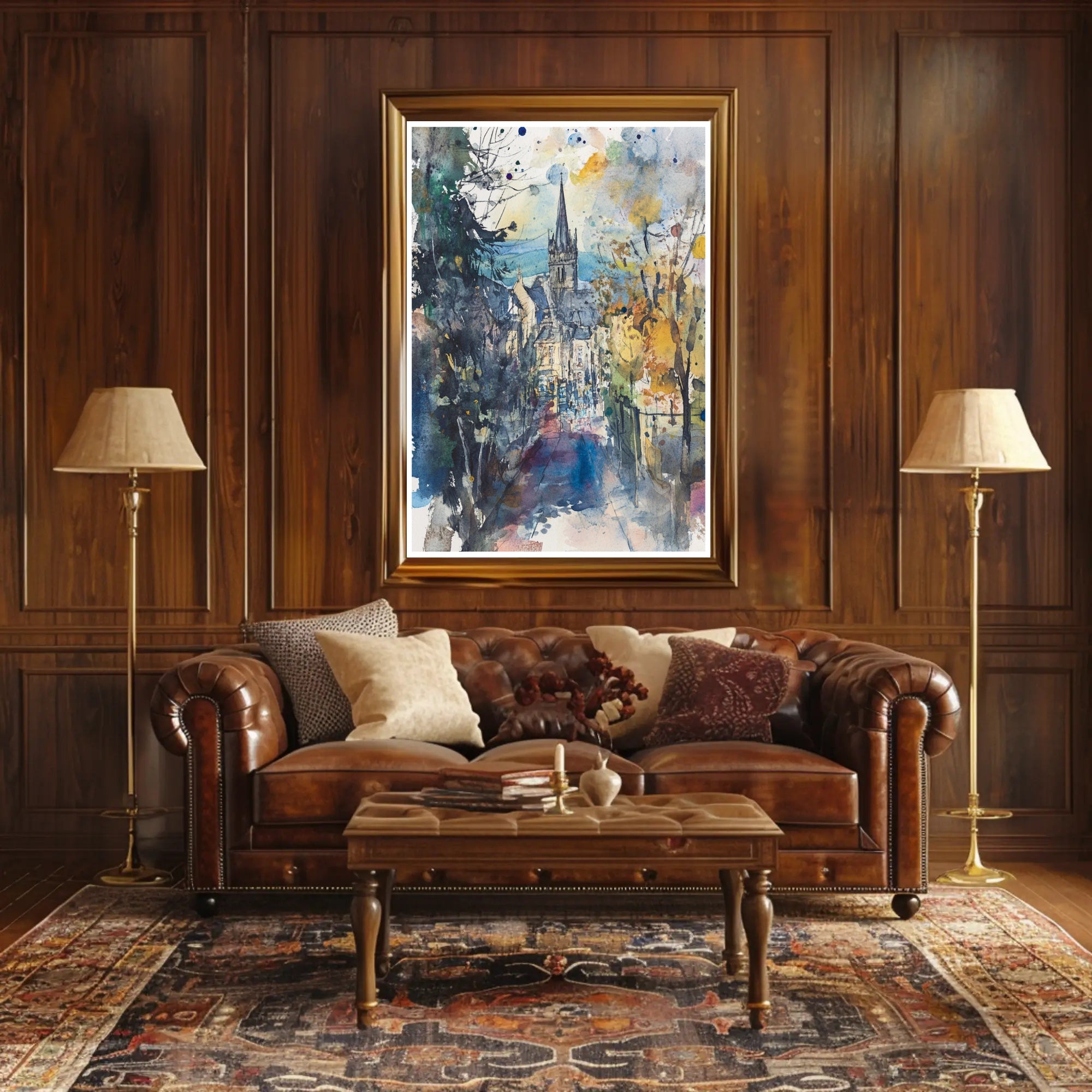 Autumn in Town Poster PosterGoat