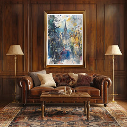 Autumn in Town Poster PosterGoat