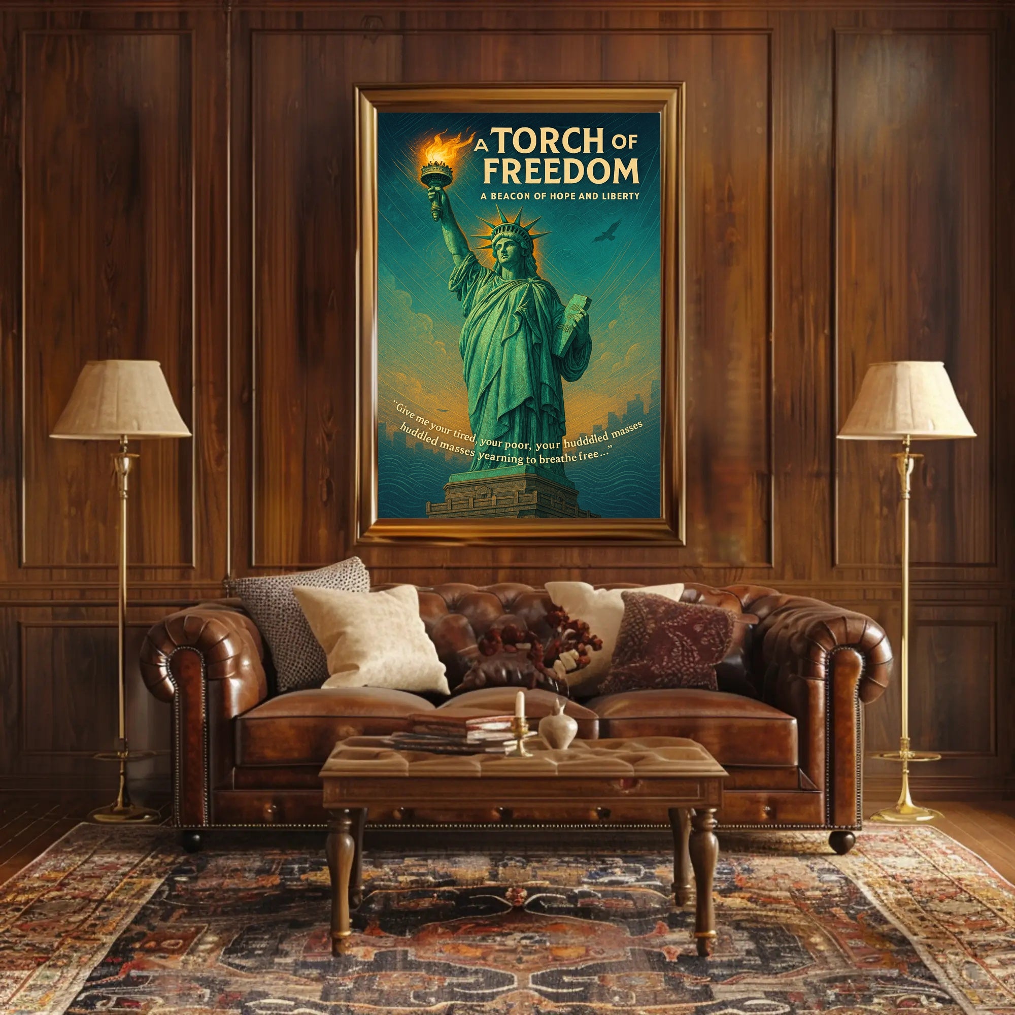 Statue of Liberty Vintage Art, Motivational or Quote Poster