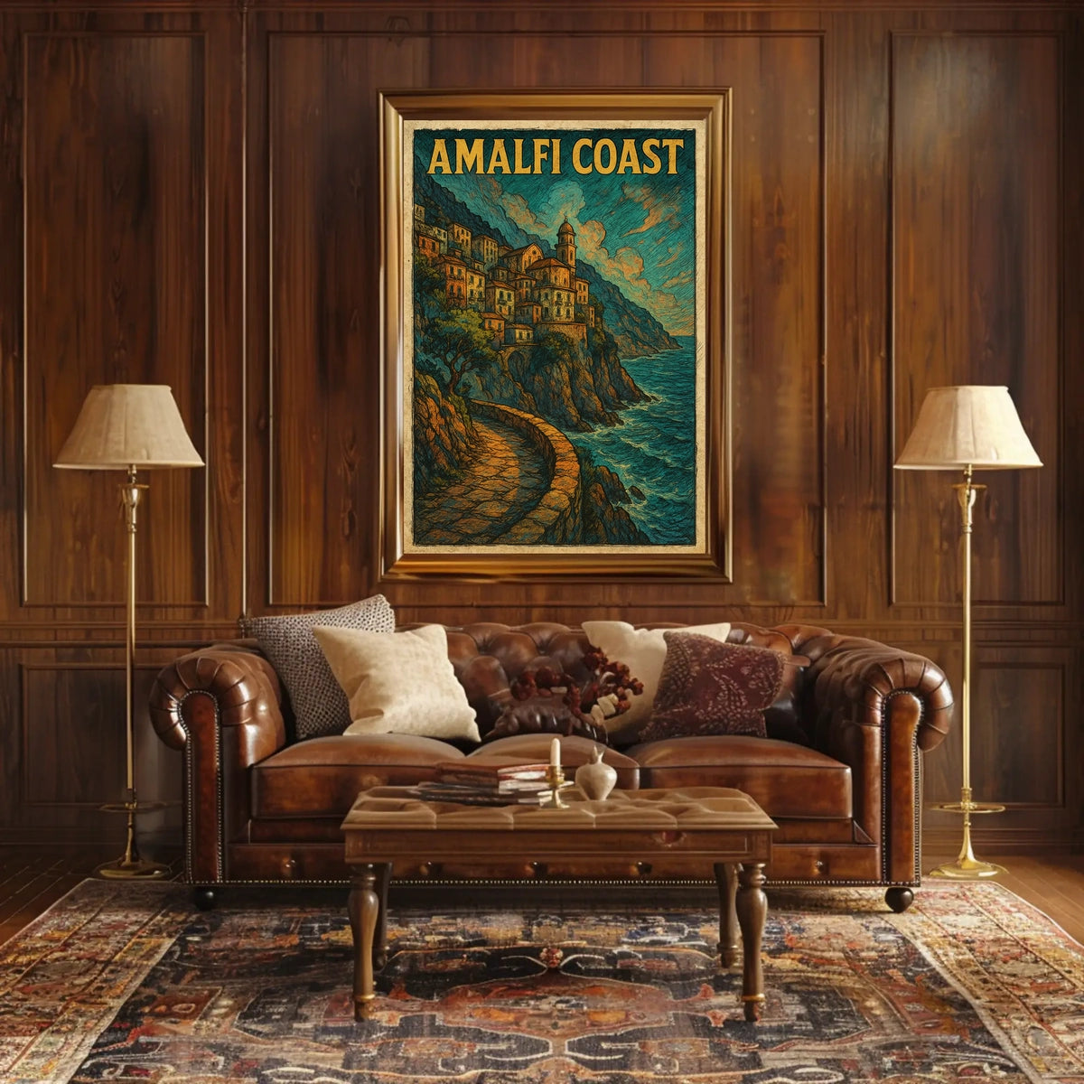 Amalfi Coast Scenic Poster Wall Art For Coastal Decor