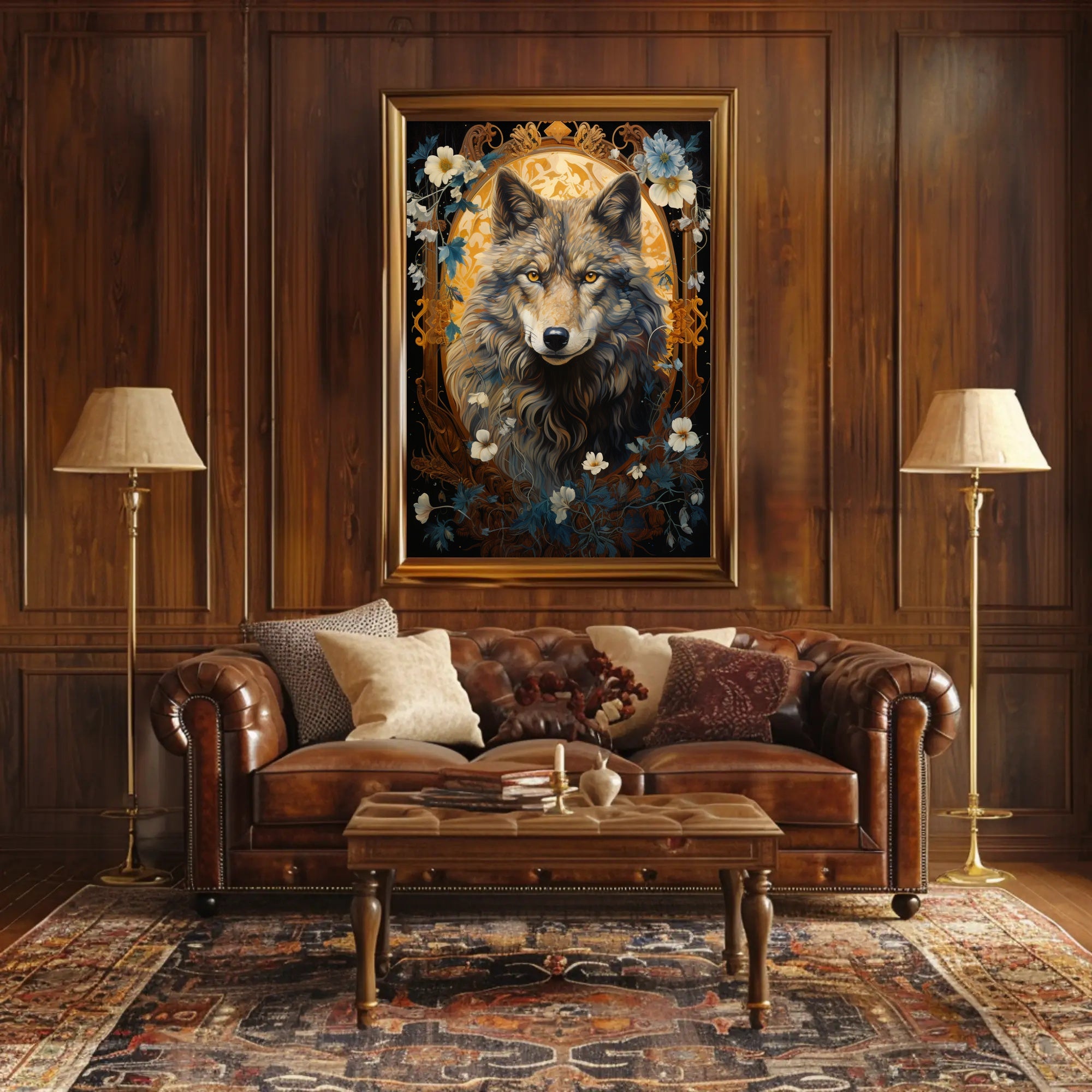 Majestic Wolf Portrait Poster PosterGoat