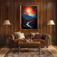 Majestic Mountain Sunset Poster