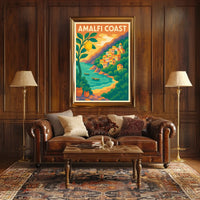 Amalfi Coast Dreamscape Poster For Coastal Decor Lovers