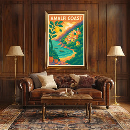 Amalfi Coast Dreamscape Poster For Coastal Decor Lovers