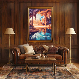 Artistic Carlsberg Caverns National Park Scenic Travel Poster