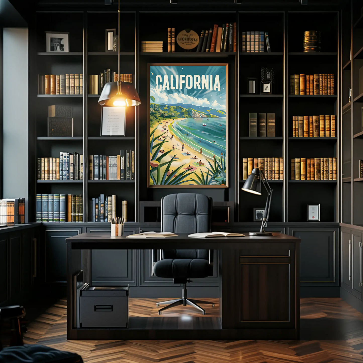 California Dream Coastline Beach Day Travel Poster