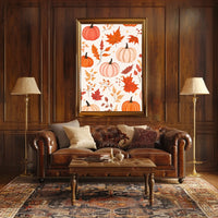 Autumn Harvest Fall Pumpkins Leaves Poster