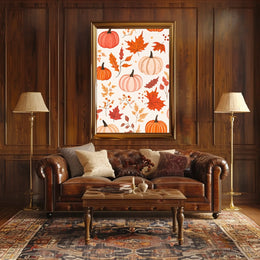 Autumn Harvest Fall Pumpkins Leaves Poster