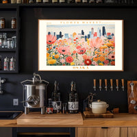 Vibrant Flower Market In Osaka Urban Or Cityscape Poster