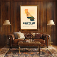 California Vintage Style Art Poster - Cultural or Heritage Poster