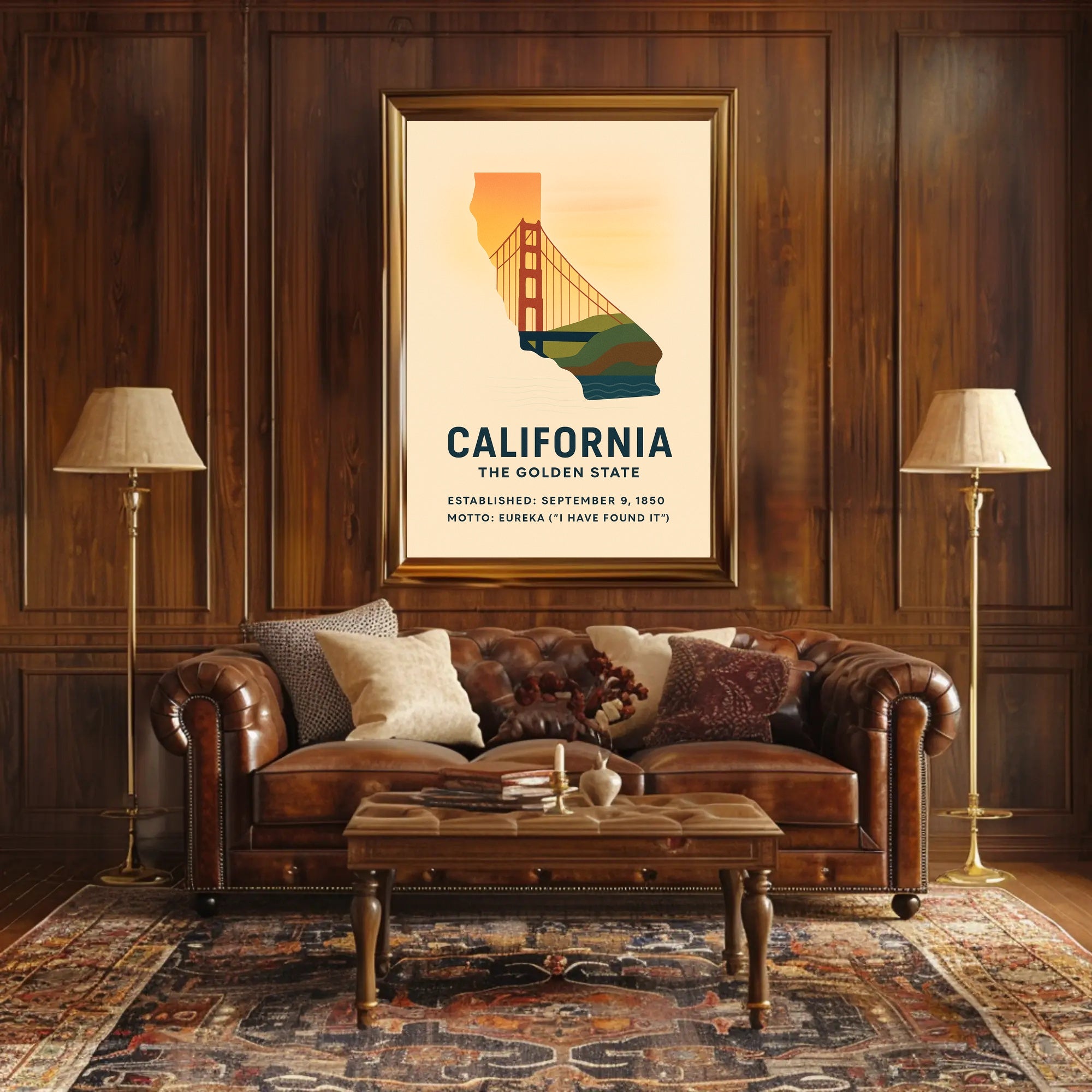 California Vintage Style Art Poster - Cultural or Heritage Poster