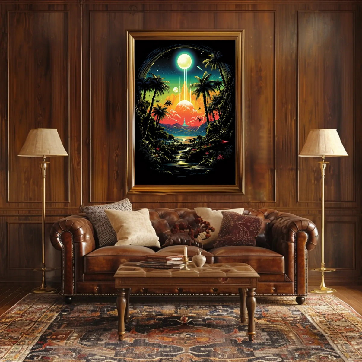 Surreal Cosmic Jungle Landscape Poster Art