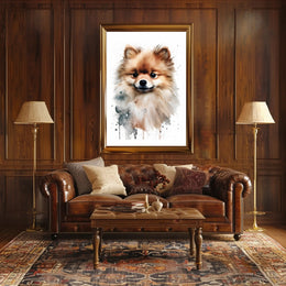 Pomeranian Watercolor Poster Wall Art Print