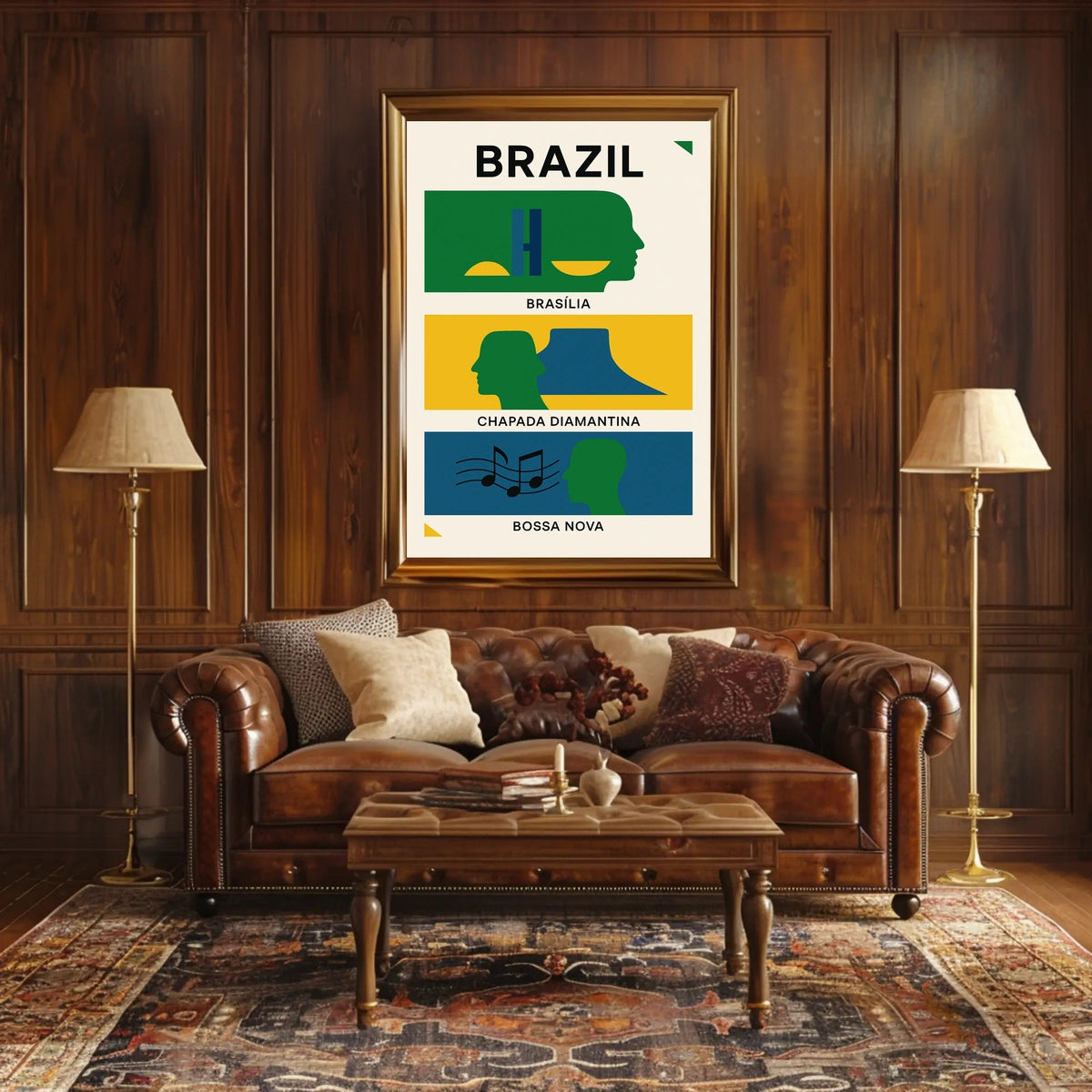 Brazilian Art Poster: Modern Abstract Cultural Tribute