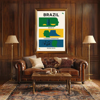 Brazilian Art Poster: Modern Abstract Cultural Tribute