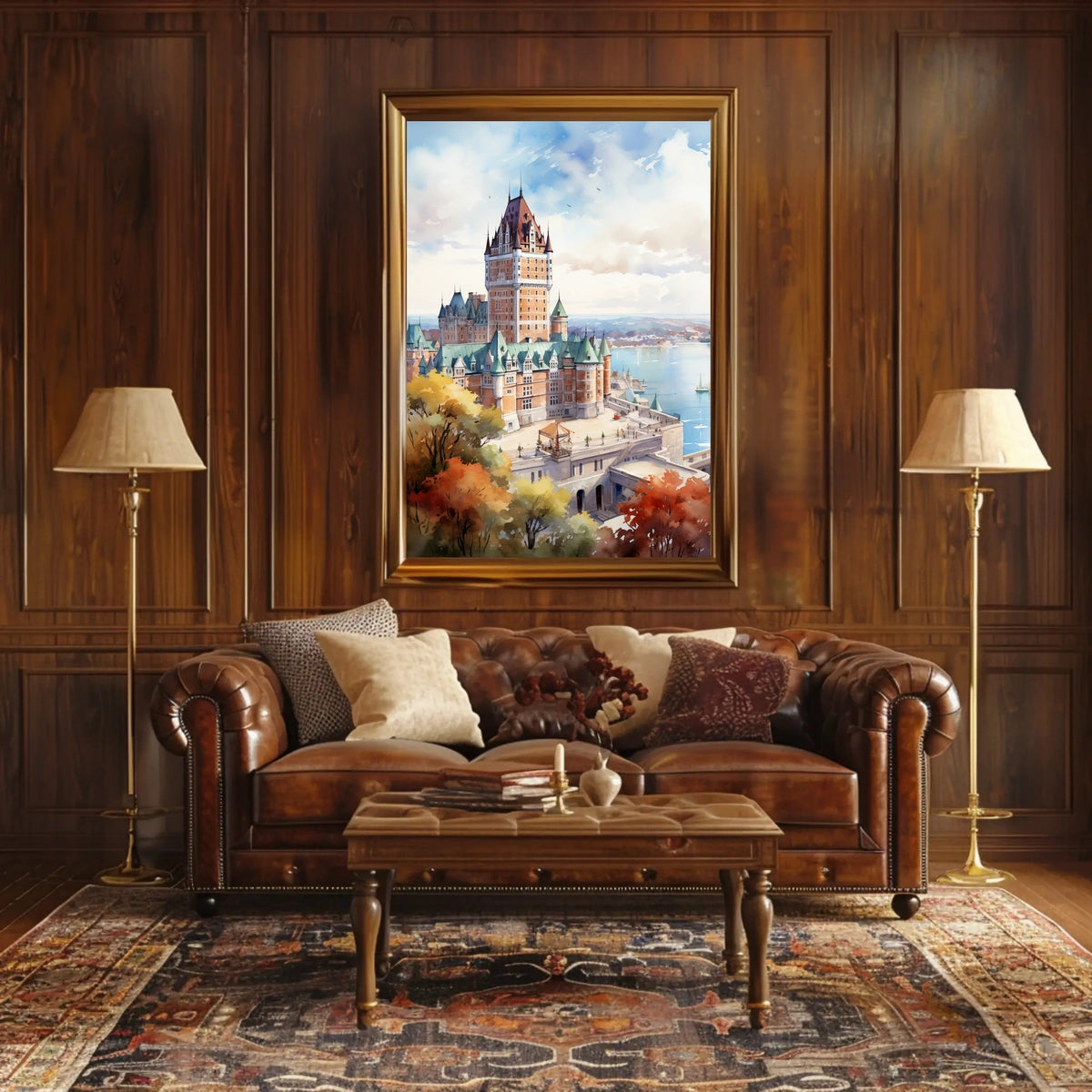 Grand Castle Coastal Landmark Historic Travel Poster