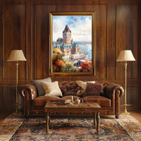 Grand Castle Coastal Landmark Historic Travel Poster