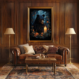Bear In Candlelight Poster