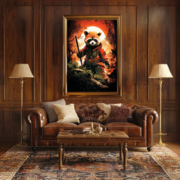 The Warrior Raccoon Poster