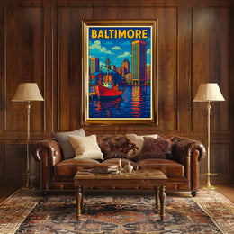Baltimore Harbor Skyline Poster