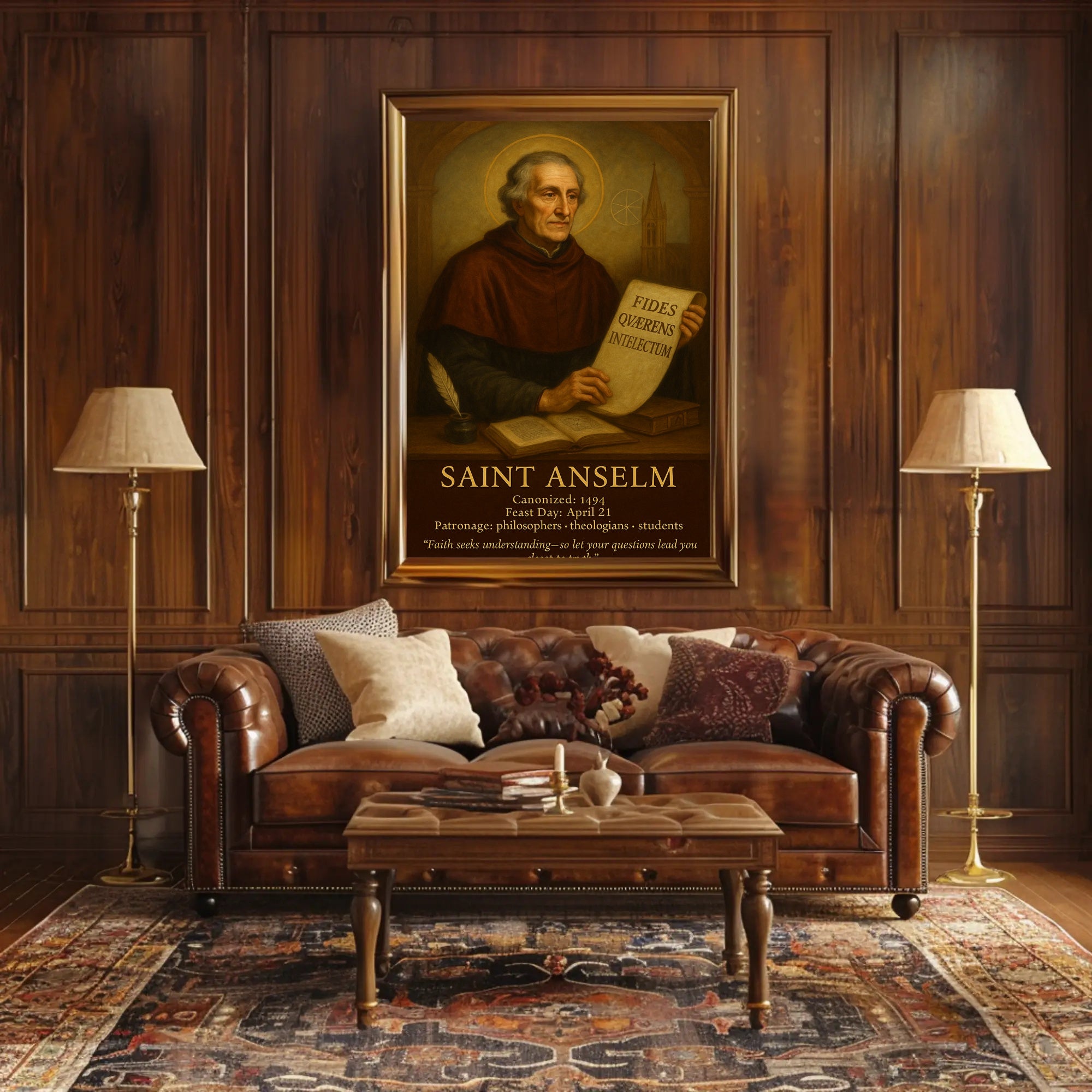 Saint Anselm Vintage Theological Art Cultural or Heritage Poster