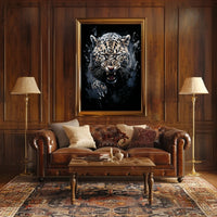 Fierce Leopard Art Poster: Dynamic Wild Energy