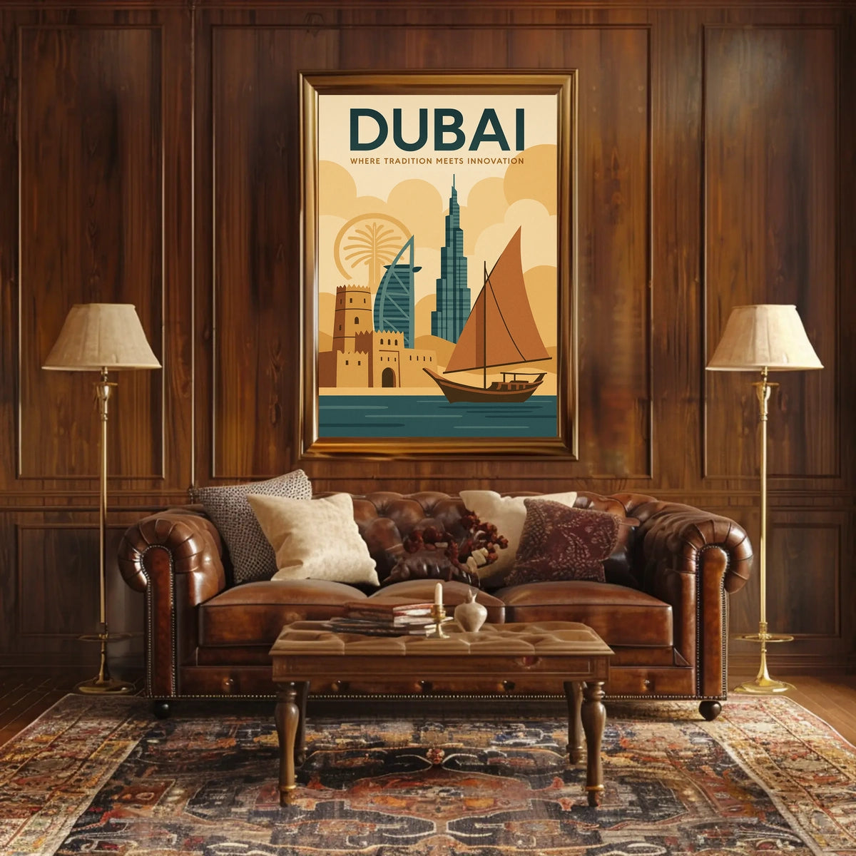 Dubai Poster Heritage Meets Innovation For Travel Lovers