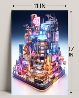 Neon Cityscape Poster