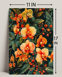 Vibrant Orchid Botanical Art Poster for Modern Tropical Decor