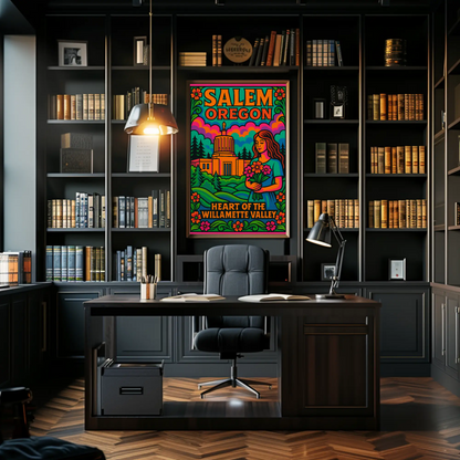 Salem Oregon Willamette Valley Travel Poster