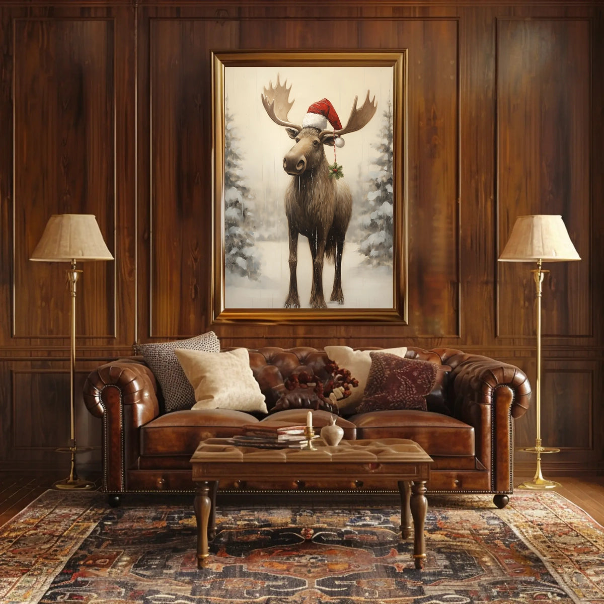 Festive Moose In Winter Wonderland Poster