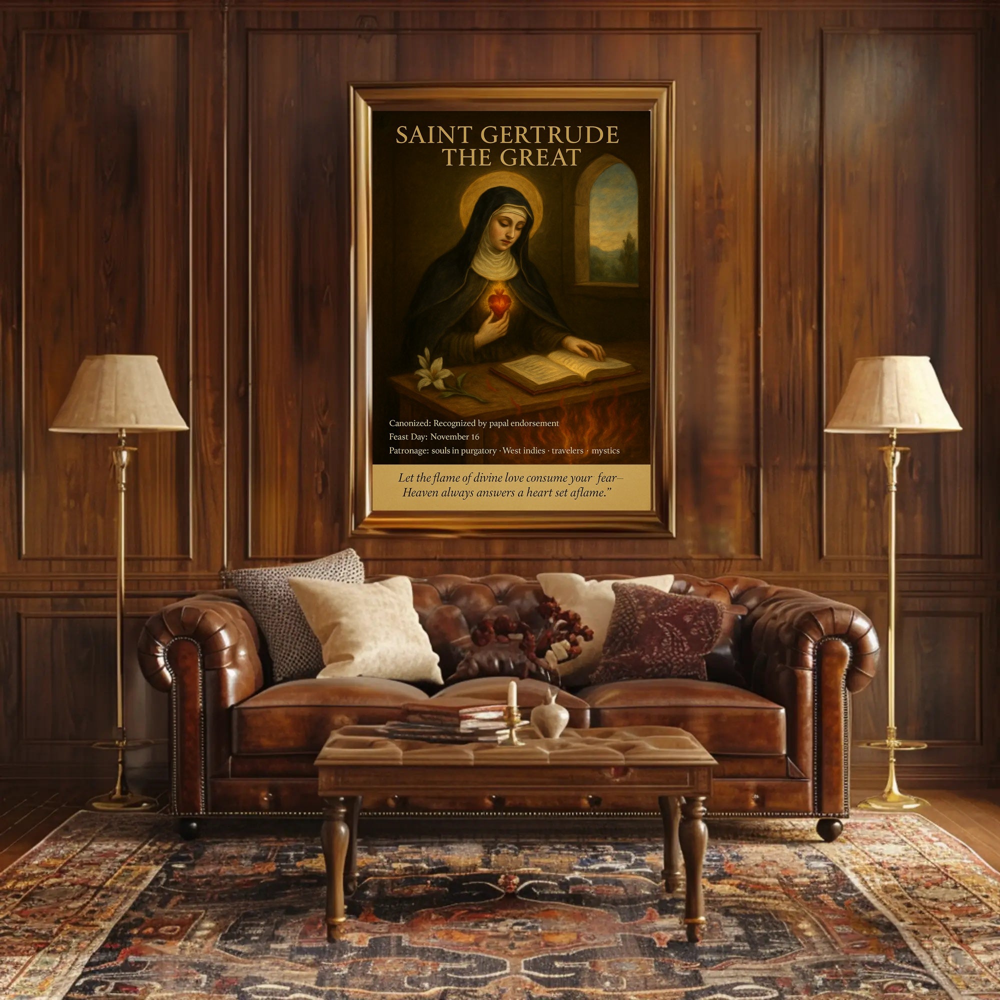 Saint Gertrude the Great Religious Heritage Poster