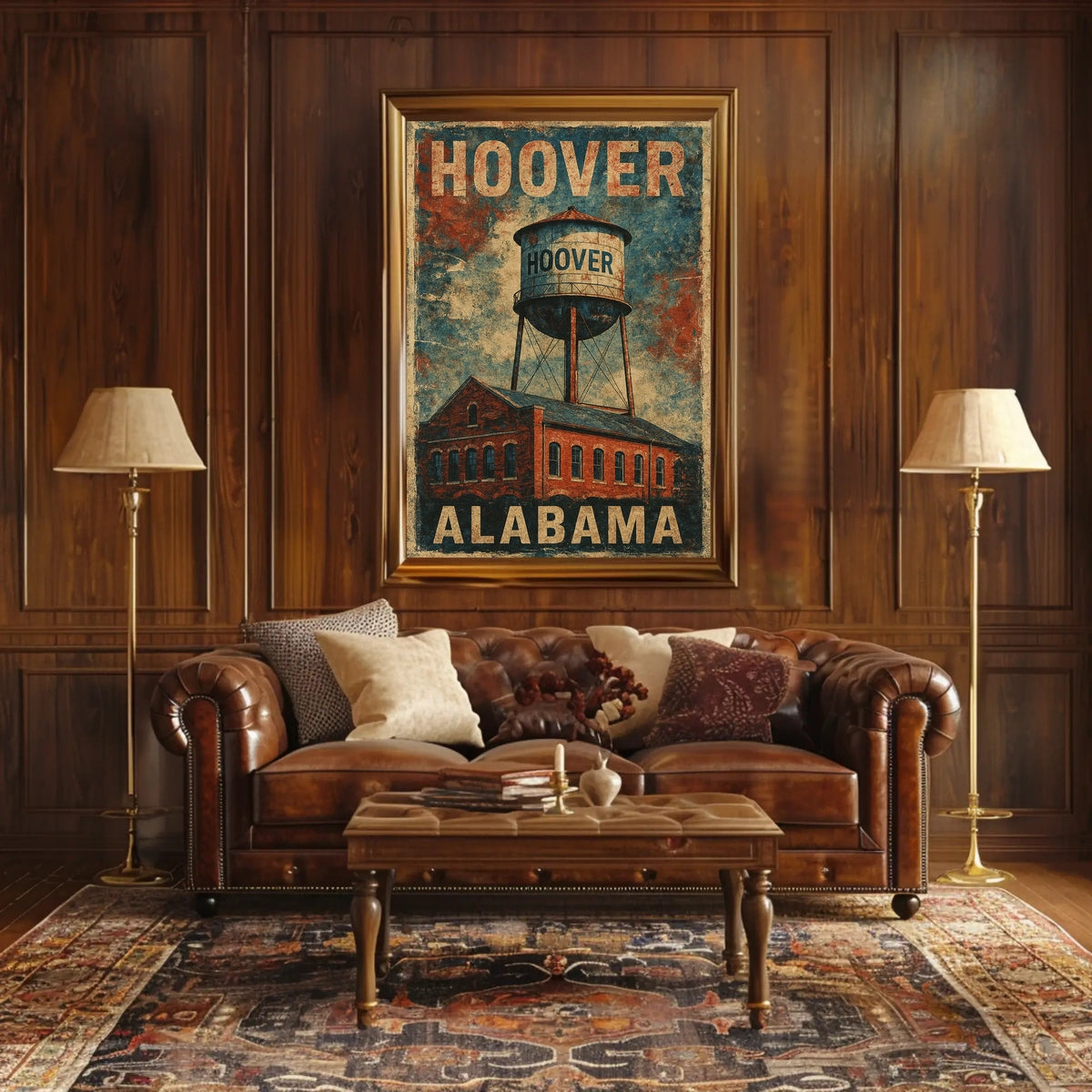 Hoover Alabama Water Tower Cultural Heritage Retro Poster