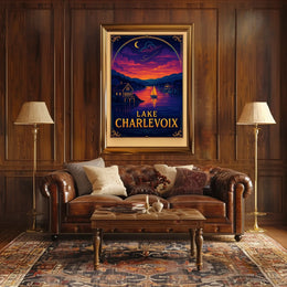 Lake Charlevoix Sunset View - Travel Poster