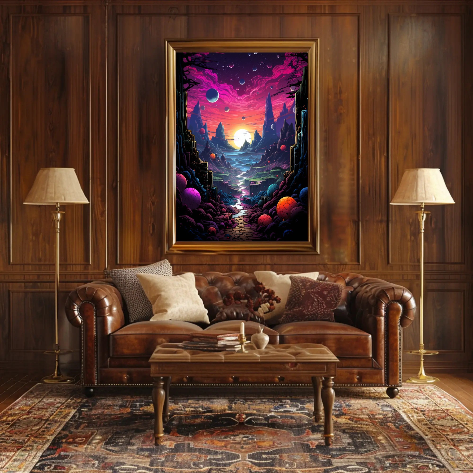 Cosmic Landscape Fantasy Poster PosterGoat
