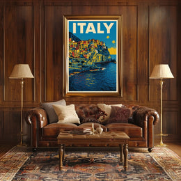 Vibrant Italy Coastline Poster