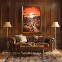 Desert Journey at Sunrise Travel Poster
