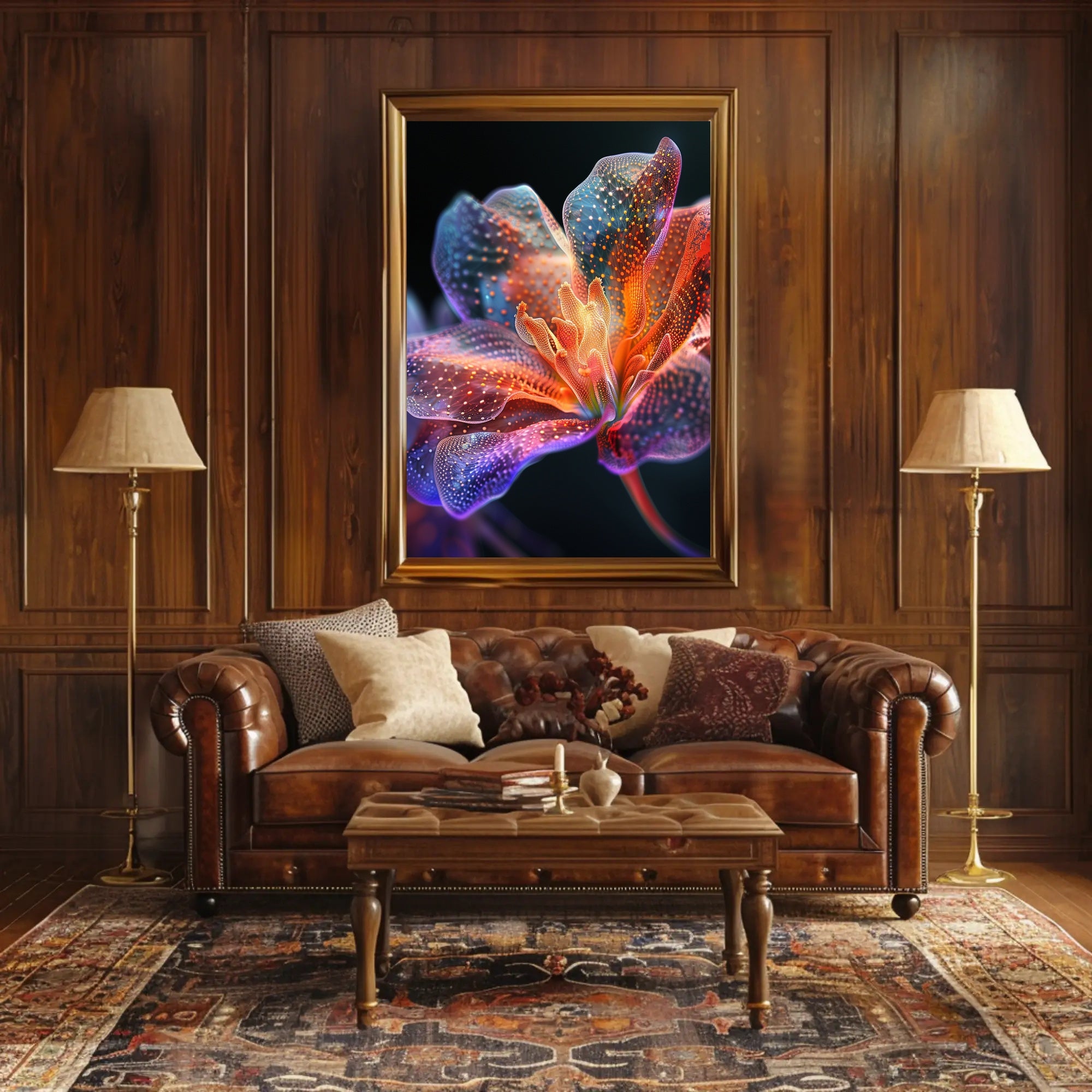 Vibrant Floral Illumination Poster PosterGoat