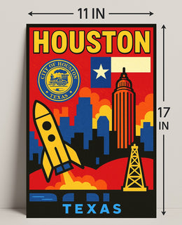 Vibrant Houston Poster PosterGoat