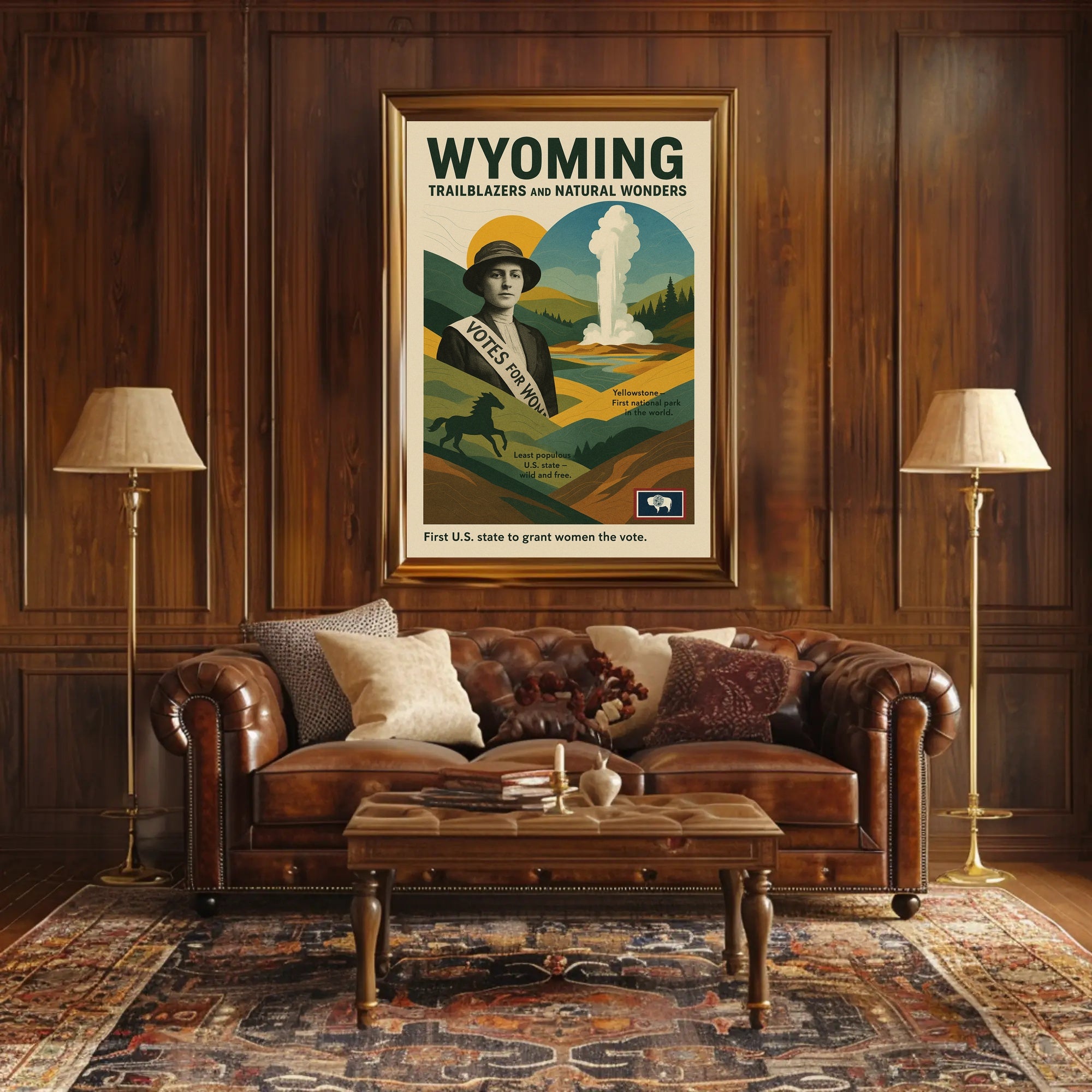 Wyoming Trailblazers and Natural Wonders Poster PosterGoat