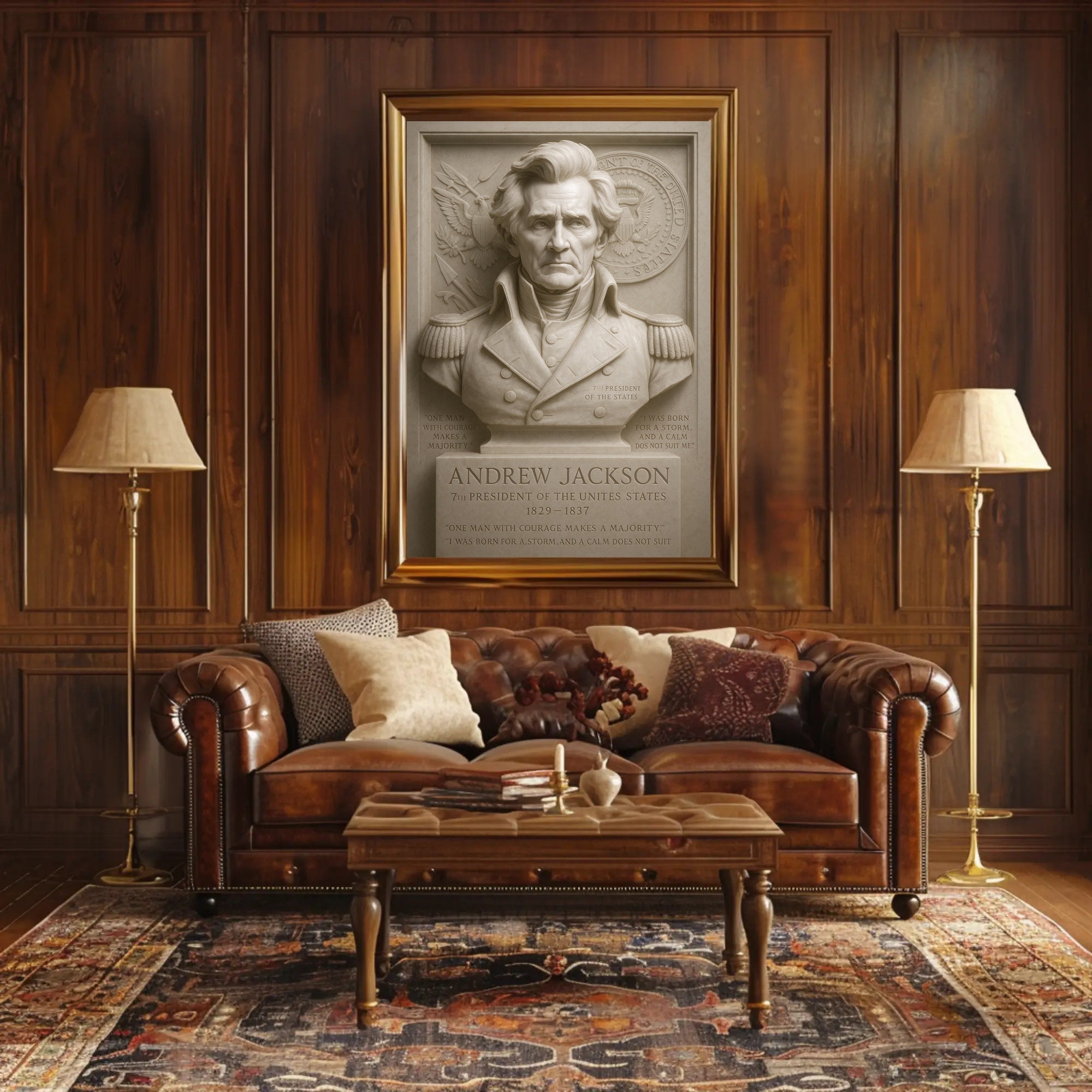 Andrew Jackson Bust Vintage Presidential Poster