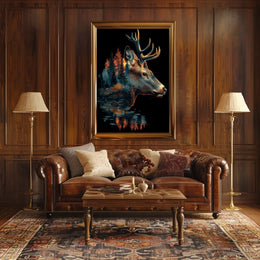 Deer and Nature Surreal Art Poster Decor