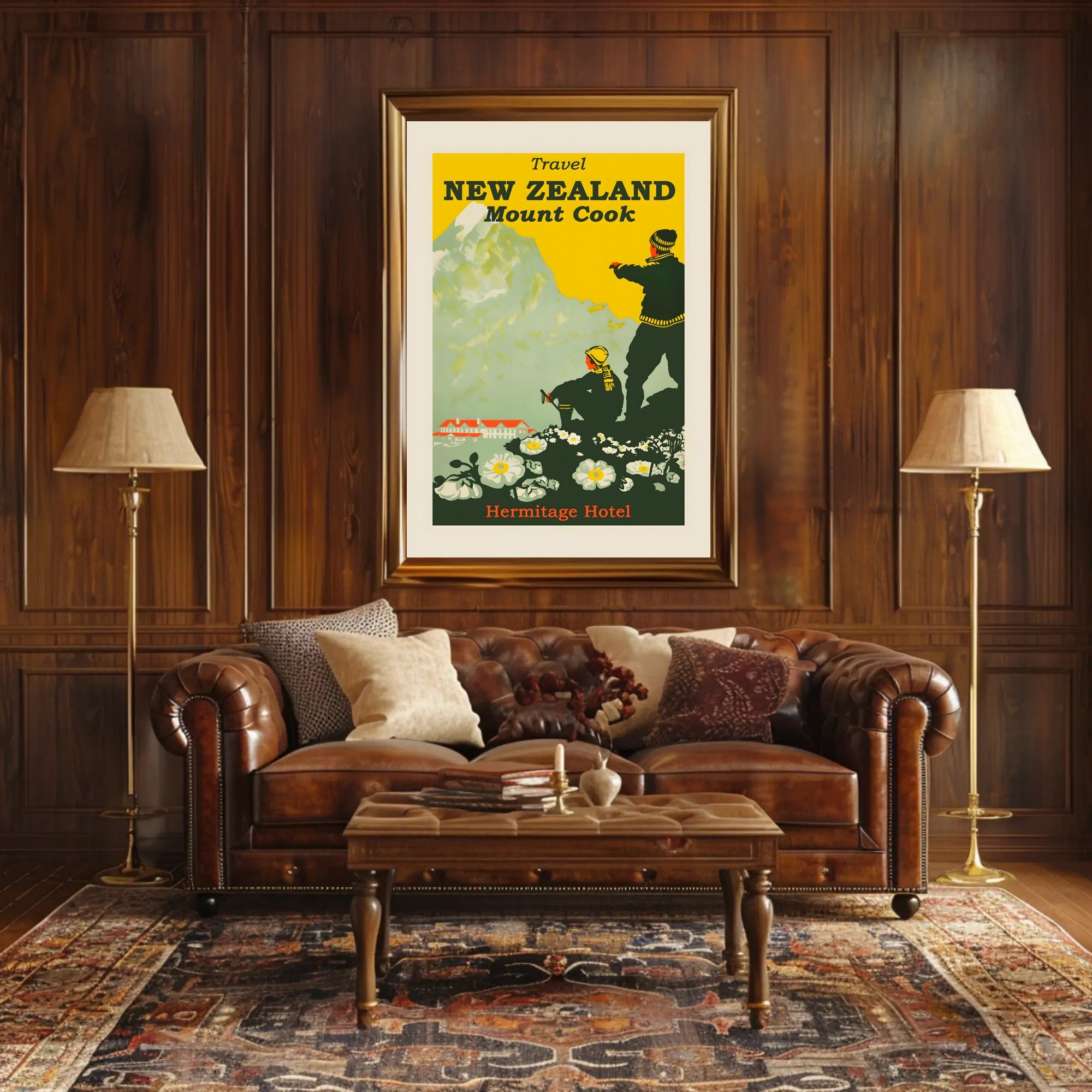 Mount Cook Adventure Exploration New Zealand Travel Poster