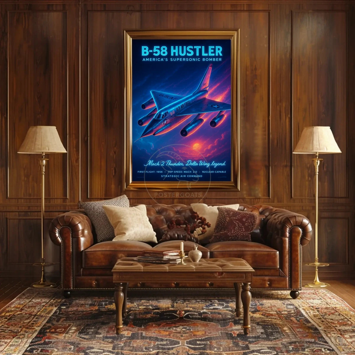 B-58 Hustler Vintage Military Aircraft Art Poster
