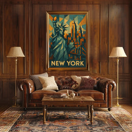 New York In Geometric Art Poster