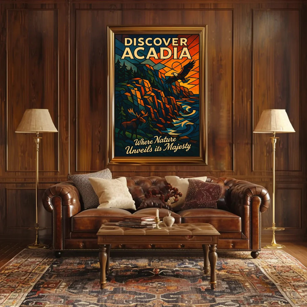 Acadia National Park Scenic Vintage Travel Poster PosterGoat