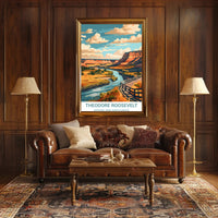 Theodore Roosevelt National Park Scenic Landscape Vintage Poster