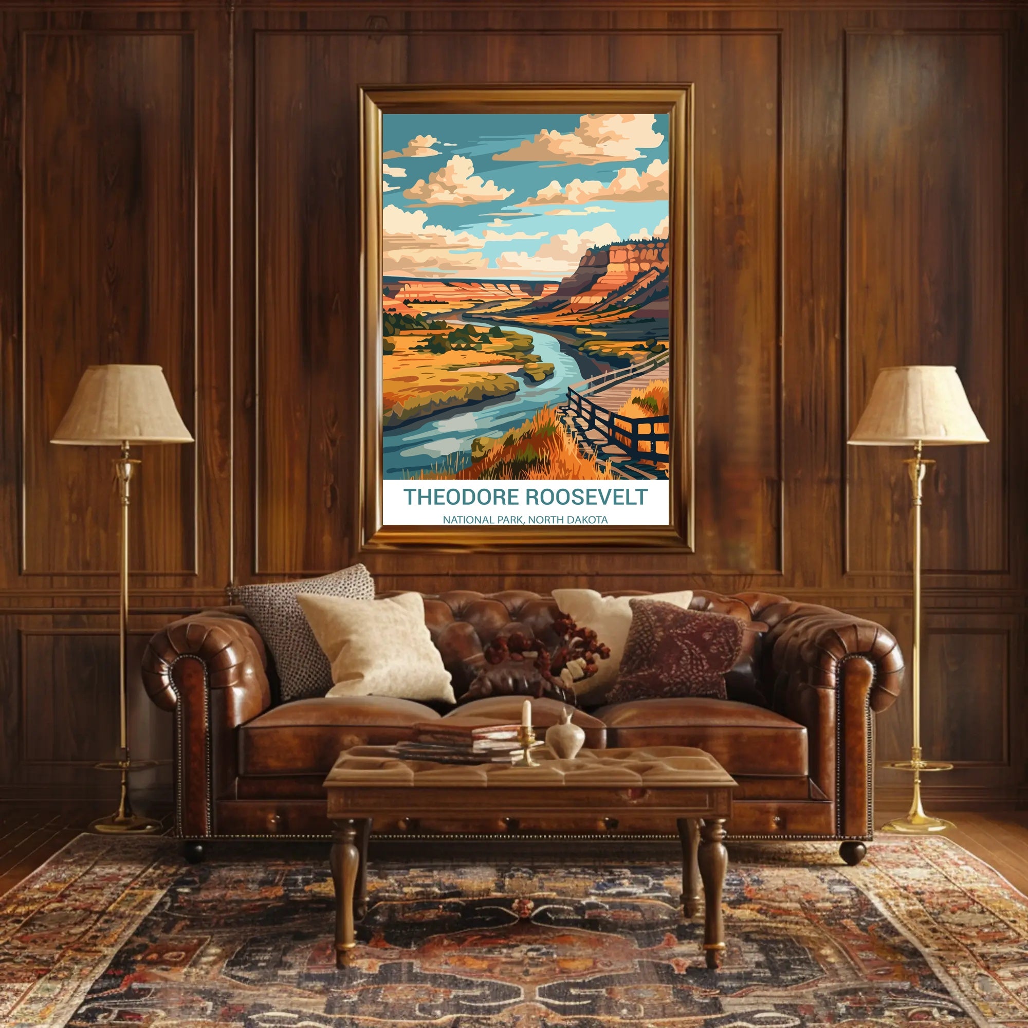 Theodore Roosevelt National Park Scenic Landscape Vintage Poster
